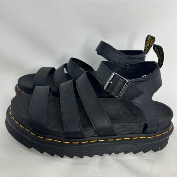 DR. MARTENS Blaire Sandal Black Strappy Platform size 10 - Picture 3 of 9